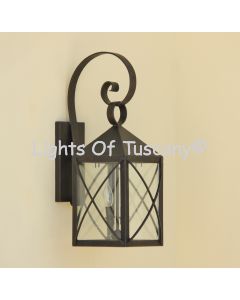 Rustic style outdoor wall lantern light