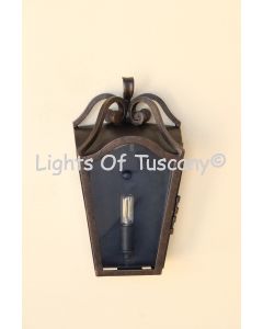 7273-1 Contemporary Mediterranean Outdoor Iron Wall Pocket Light