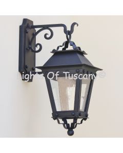 Contemporary-Spanish Wrought Iron Lantern/ Light