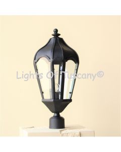7297-1P  Mediterranean Transitional Style Iron Outdoor Post Lantern