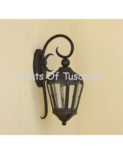 7298-1 Spanish Hacienda Wrought Iron Outdoor Wall Lantern Light