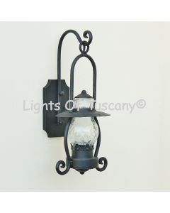 7306-1 Rustic Wrought Iron Outdoor Wall Lantern