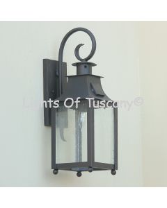 7356-1 Contemporary/Transitional Outdoor Wrought Iron Wall Lantern	