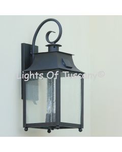 Contemporary Outdoor Wrought Iron Wall Lantern	7357-3