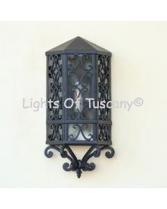 7373-1 Spanish Revival Outdoor Iron Pocket Light