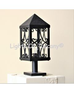7430-1P Spanish Revival Style Exterior Iron Post Light