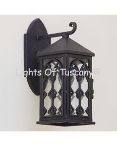 7453-1  Spanish Revival Style Wrought Iron Outdoor Wall Lantern