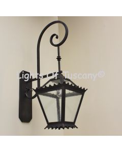 Contemporary-Spanish Wrought Iron Lantern/ Light