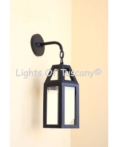 7464-1 Contemporary Rustic Mediterranean Iron Outdoor Wall Lantern