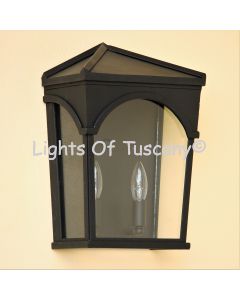 7535-2 Spanish Contemporary Wrought Iron Outdoor Pocket Wall Light