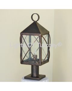 Rustic pier mount post lantern light