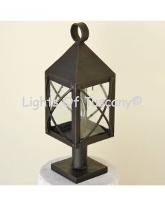 Rustic pier mount post lantern light