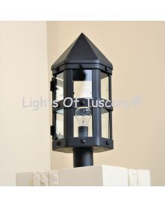 7556-1P Spanish Old World Style Outdoor Iron Post Light