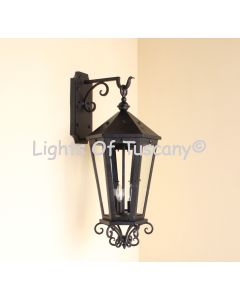 7558-3 Spanish Contemporary Iron Outdoor Wall Lantern