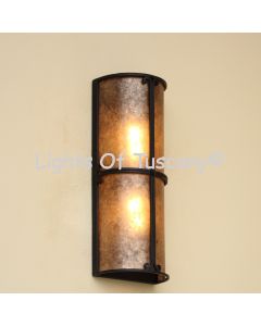 7562-2MIC Transitional Style Tall Outdoor Pocket Wall Light with mica