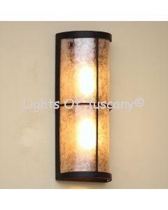 7572-2MIC Transitional Style Tall Outdoor Pocket Wall Light with Mica