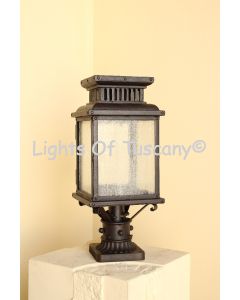 7575-1P Mediterranean Contemporary Iron Outdoor Post Light 