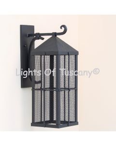 7613-1 Contemporary Spanish Style Exterior Wall Light with Mesh