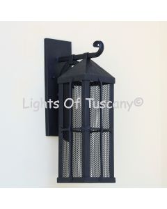 7614-1 Contemporary Spanish Style Wall Lantern with Mesh