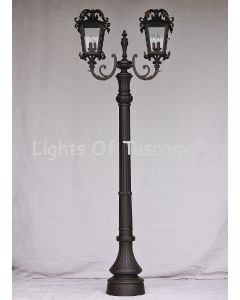 7615-6 Rustic Tuscan Style Iron Standing Post Light 
