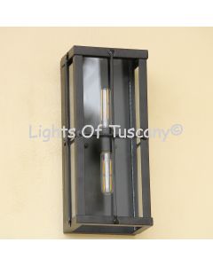 7622-2SD Spanish Contemporary Style Wrought Iron Outdoor Pocket Light