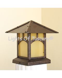 Craftsman Style Pier Mount Post Light, Post Light, Mission Style Post Light, Outdoor Post Light, Column Light, Arts and Crafts Outdoor Post light