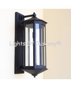 Transitional wrought iron lighting fixture, contemporary wrought iron light fixture, transitional outdoor wall light, commercial grade outdoor lighting, modern style wall light
