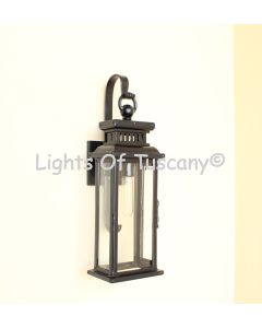 7741-1 Mediterranean Contemporary Outdoor Iron Wall Lantern