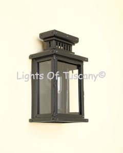7743-1 Mediterranean Contemporary Outdoor Iron Pocket Wall Lantern