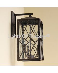 7832-3 Contemporary Wrought Iron Outdoor Wall Lantern