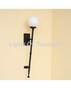 7946-1 Transitional Style Globe Iron Torch Outdoor Light