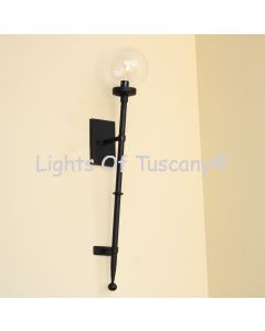 7947-1 Transitional Style Globe Iron Torch Outdoor Light