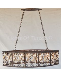 8036-8 Contemporary Wrought Iron Crystal Chandelier