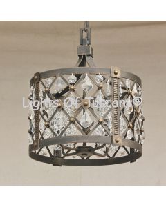 8055-4 Contemporary Wrought Iron Crystal Chandelier