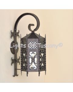 8115-1 Gothic Style Wrought Iron Outdoor Wall Lantern