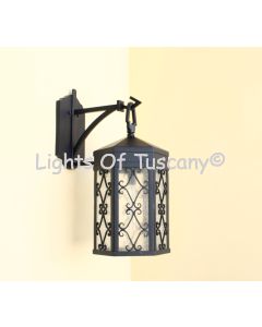 8132-1 Contemporary Spanish Outdoor Iron Wall Lantern