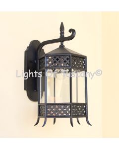 8141-1 Contemporary Spanish Outdoor Iron Wall Lantern