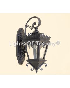 8225-1 Mediterranean Tuscan Outdoor Iron Wall Lantern