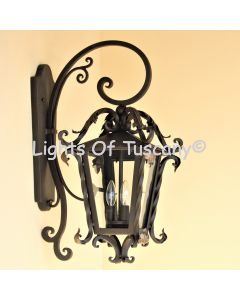 8230-3 Tuscan Mediterranean Style Outdoor Iron Wall Lantern