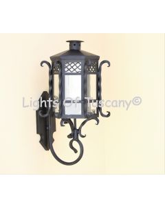 8240-1 Spanish Colonial Wrought Iron Outdoor  Wall Lantern 