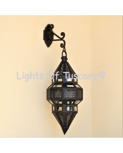 8275-3 Moroccan Style Outdoor Hanging Wrought Iron Wall Light