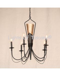9010-6 Transitional Contemporary Style Wrought Iron Chandelier