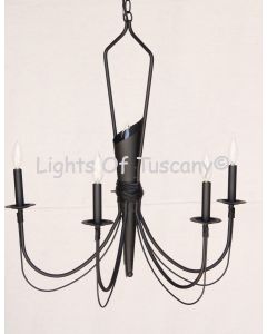 9011-6 Transitional Contemporary Style Wrought Iron Chandelier