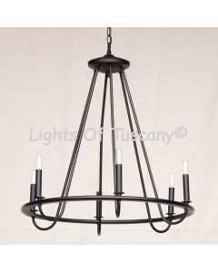 9013-6 Wrought Iron Contemporary Style Chandelier