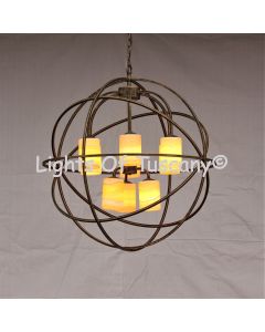 Wrought Iron Contemporary Orb Chandelier
