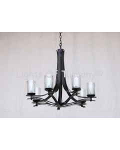 9251-7CYL Contemporary Style Wrought Iron Chandelier