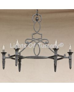 9260-6 Contemporary Wrought Iron Chandelier