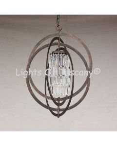 9415-5 Crystal Contemporary Wrought Iron Chandelier