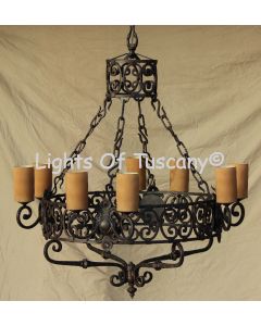 Tuscan Chandelier-Hand Forged-Wrought Iron