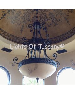 Custom Tuscan Style Bowl Pendant Light.